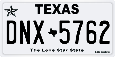 TX license plate DNX5762