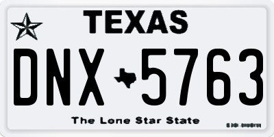TX license plate DNX5763