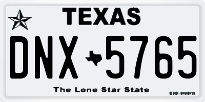 TX license plate DNX5765