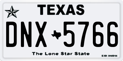 TX license plate DNX5766
