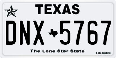 TX license plate DNX5767