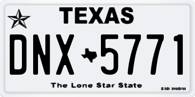 TX license plate DNX5771