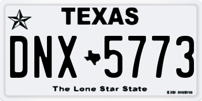 TX license plate DNX5773