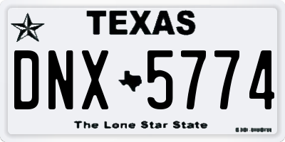 TX license plate DNX5774