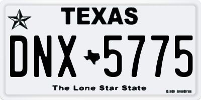 TX license plate DNX5775