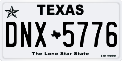 TX license plate DNX5776
