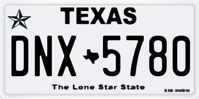 TX license plate DNX5780