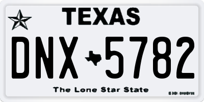 TX license plate DNX5782