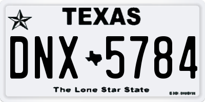 TX license plate DNX5784