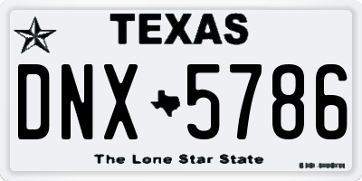 TX license plate DNX5786