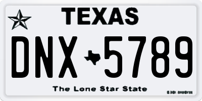 TX license plate DNX5789