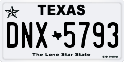 TX license plate DNX5793