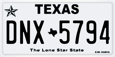 TX license plate DNX5794