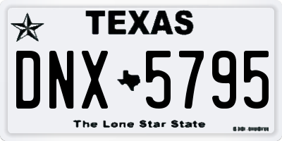 TX license plate DNX5795