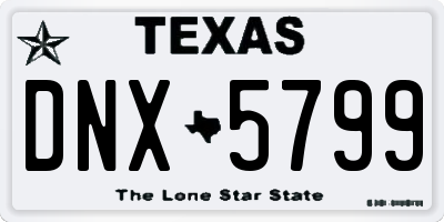 TX license plate DNX5799