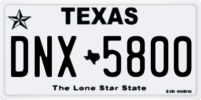 TX license plate DNX5800