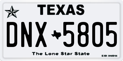 TX license plate DNX5805