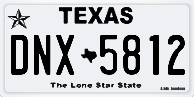 TX license plate DNX5812