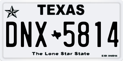 TX license plate DNX5814