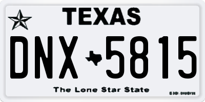 TX license plate DNX5815