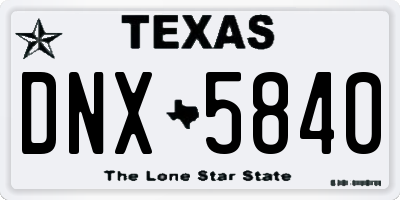 TX license plate DNX5840