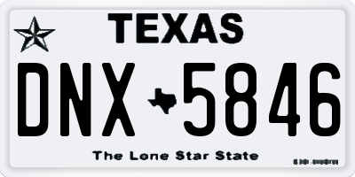 TX license plate DNX5846