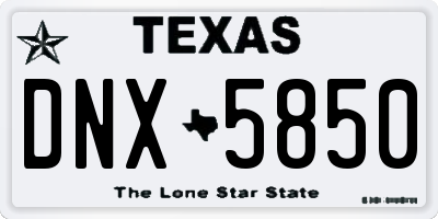 TX license plate DNX5850