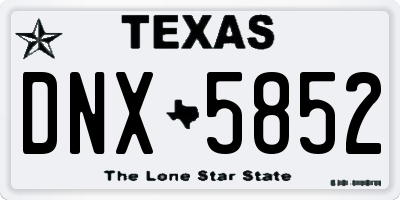 TX license plate DNX5852
