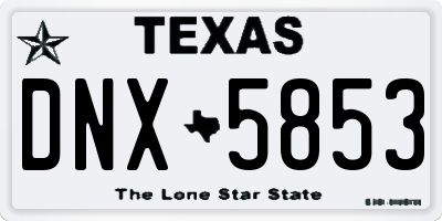 TX license plate DNX5853
