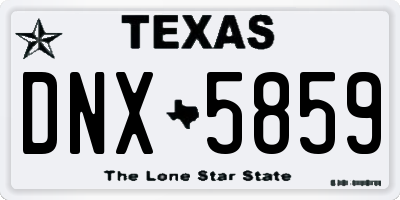 TX license plate DNX5859
