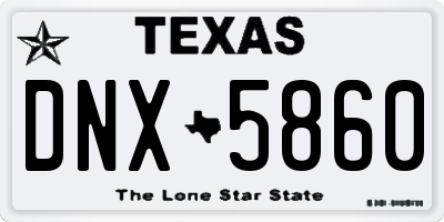 TX license plate DNX5860