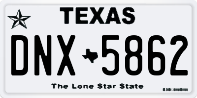 TX license plate DNX5862