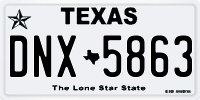 TX license plate DNX5863