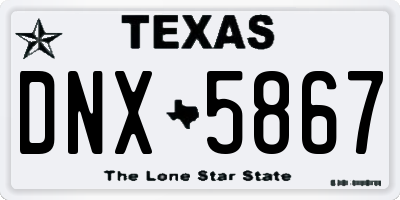 TX license plate DNX5867