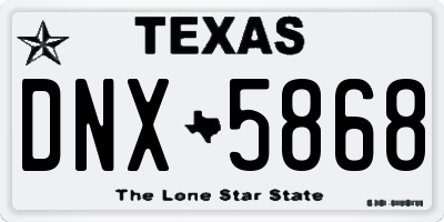 TX license plate DNX5868