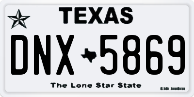 TX license plate DNX5869