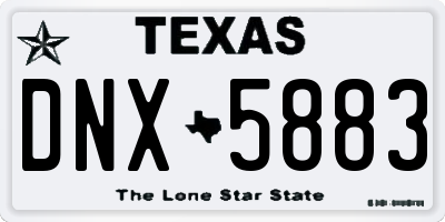 TX license plate DNX5883
