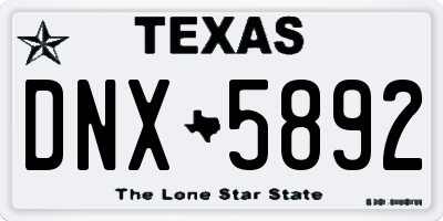 TX license plate DNX5892