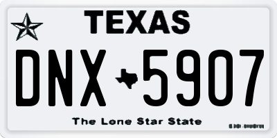 TX license plate DNX5907