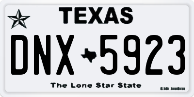TX license plate DNX5923