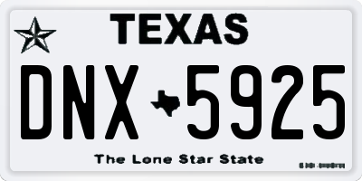 TX license plate DNX5925
