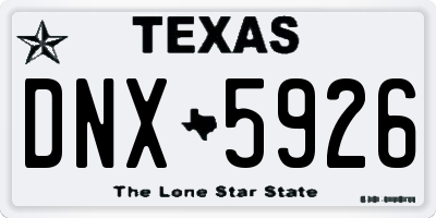 TX license plate DNX5926