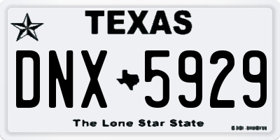 TX license plate DNX5929