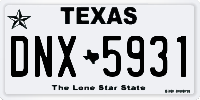TX license plate DNX5931