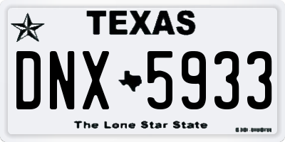 TX license plate DNX5933