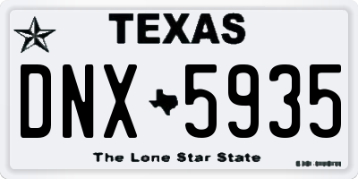 TX license plate DNX5935