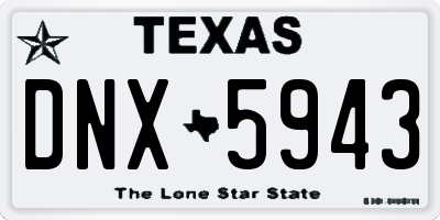 TX license plate DNX5943