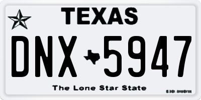 TX license plate DNX5947