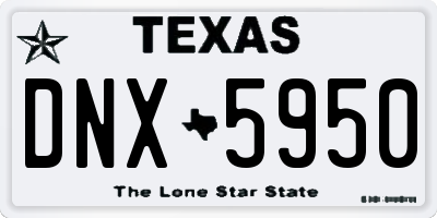TX license plate DNX5950