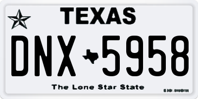 TX license plate DNX5958